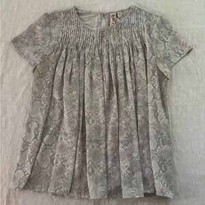Dolan Gray Snakeskin Print Pleated Top
